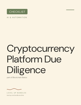 Cryptocurrency Platform Due Diligence