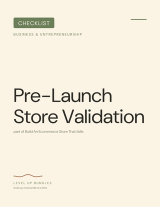 Pre-Launch Store Validation