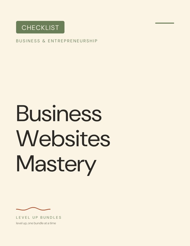Business Websites Mastery - Checklist