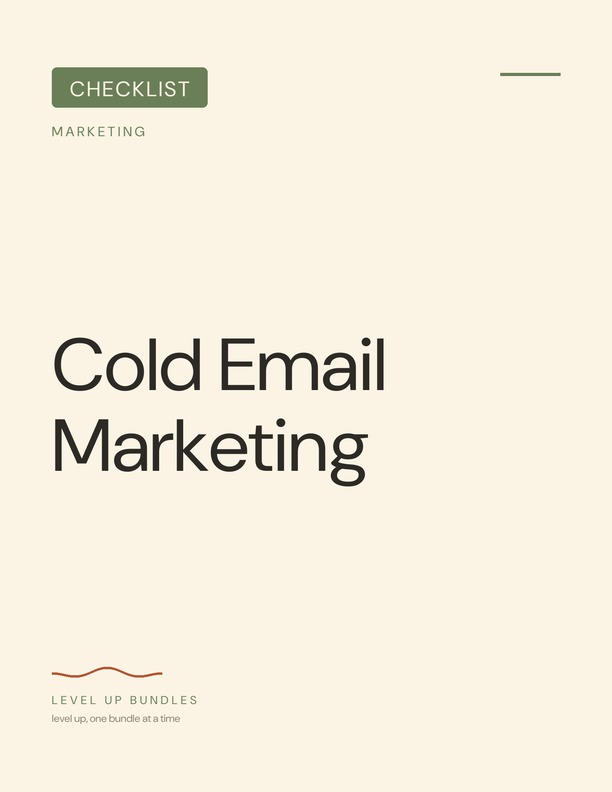 Cold Email Marketing - Checklist
