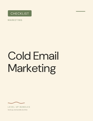 Cold Email Marketing - Checklist