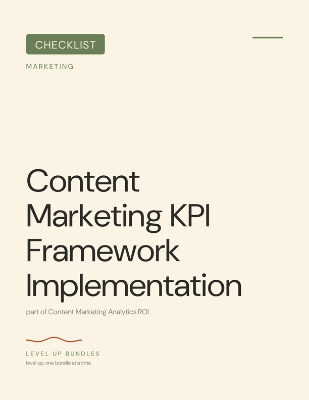 Content Marketing KPI Framework Implementation