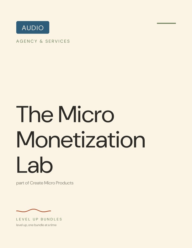 The Micro Monetization Lab