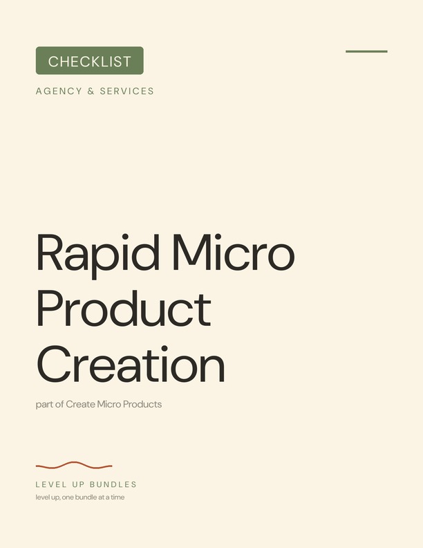 Rapid Micro Product Creation