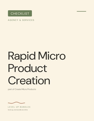 Rapid Micro Product Creation