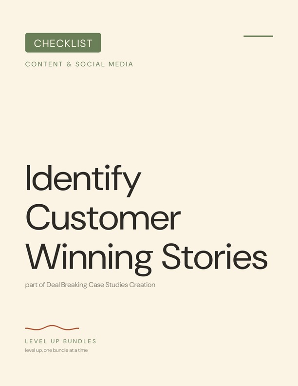 Identify Customer Winning Stories