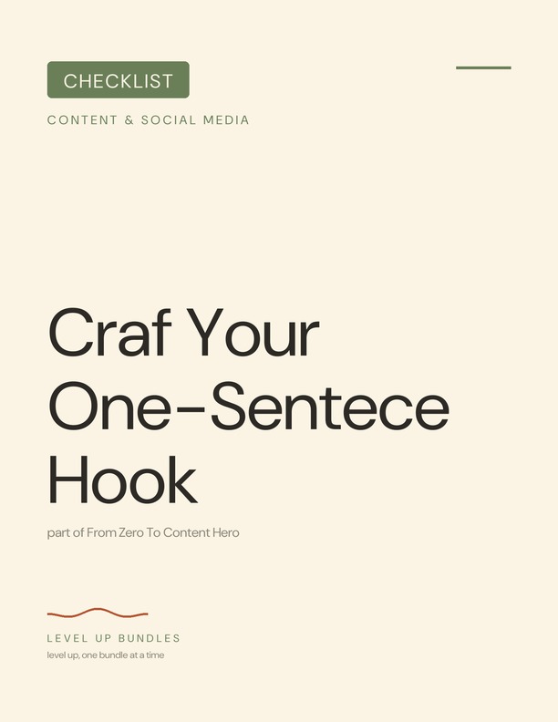 Craft Your One-Sentence Hook