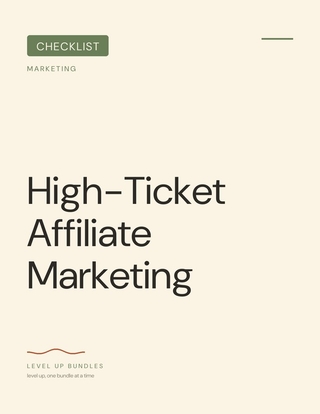 High-Ticket Affiliate Marketing - Checklist