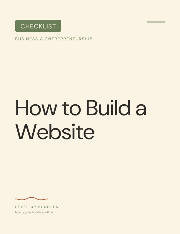 How to Build a Website - Checklist