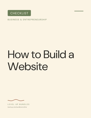 How to Build a Website - Checklist