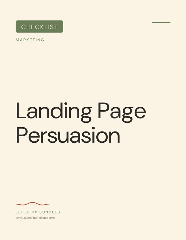 Landing Page Persuasion - Checklist