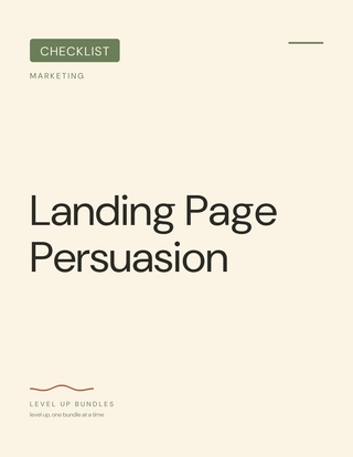 Landing Page Persuasion - Checklist