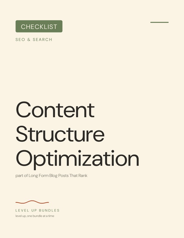 Content Structure Optimization