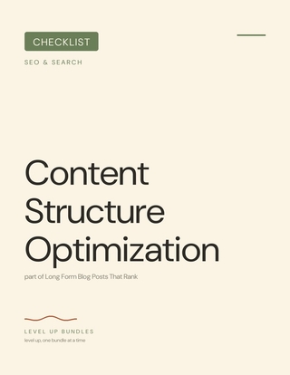 Content Structure Optimization