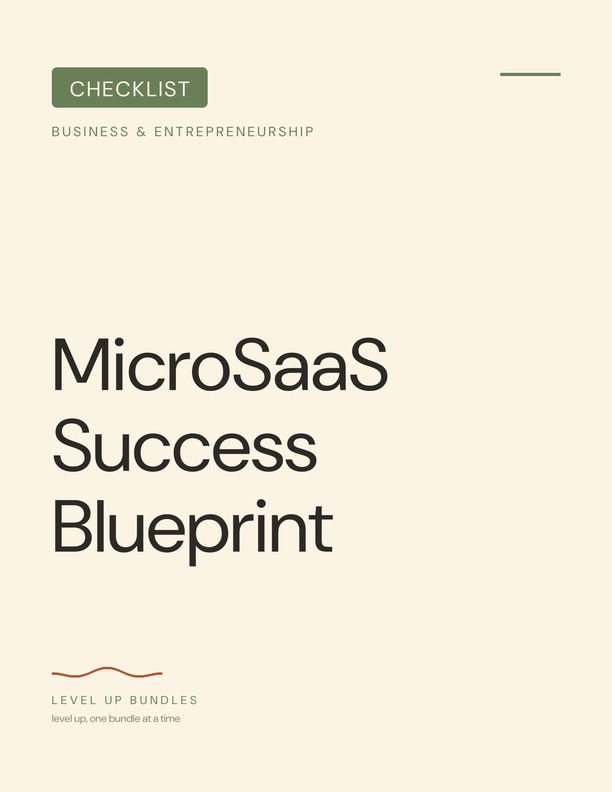 MicroSaaS Success Blueprint - Checklist