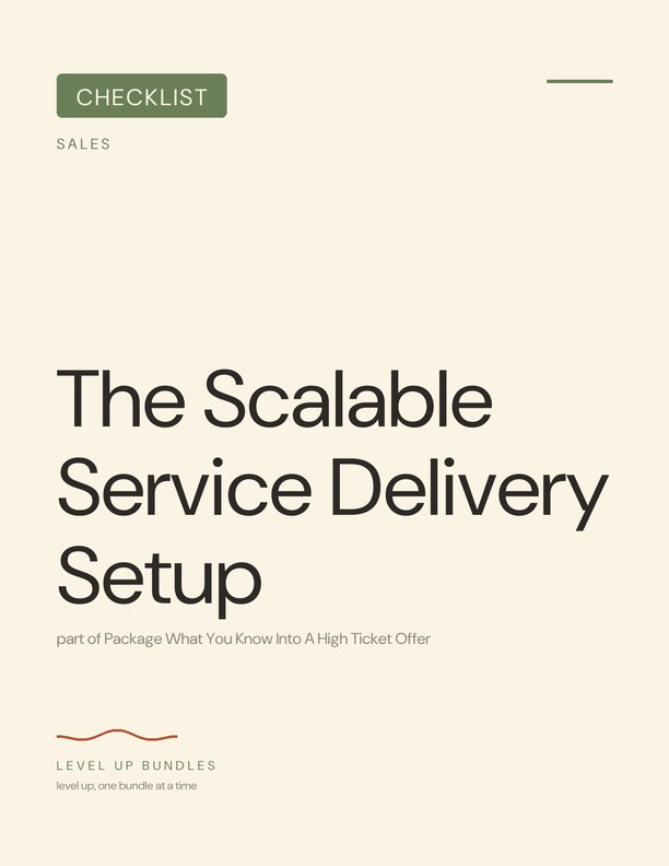 The Scalable Service Delivery Setup
