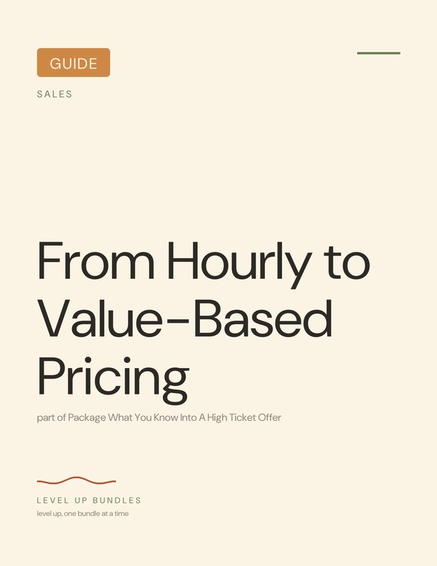 From Hourly to Value-Based Pricing