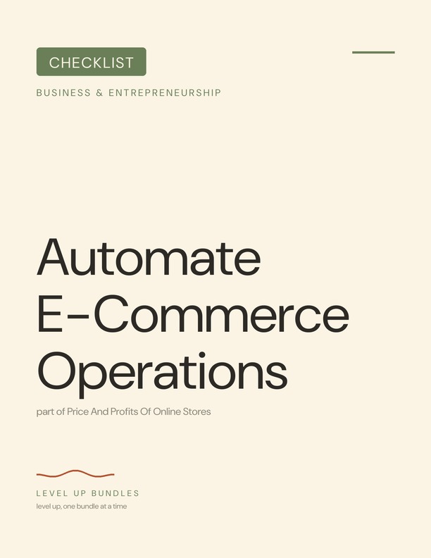 Automate E-Commerce Operations