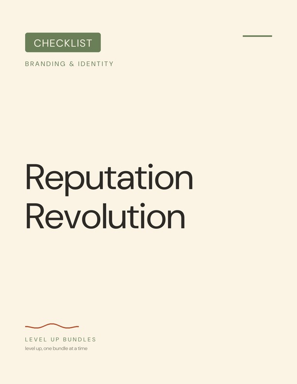 Reputation Revolution - Checklist