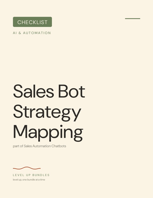Sales Bot Strategy Mapping