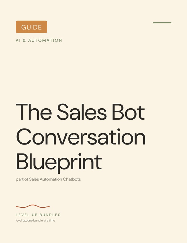 The Sales Bot Conversation Blueprint
