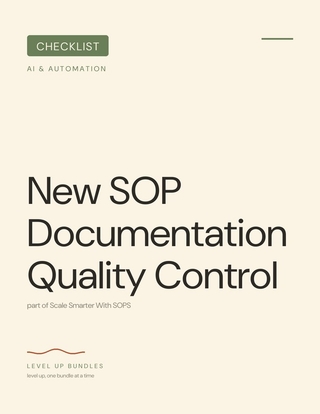 New SOP Documentation Quality Control