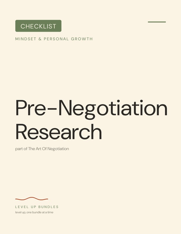 Pre-Negotiation Research