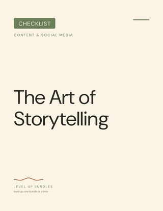 The Art of Storytelling - Checklist
