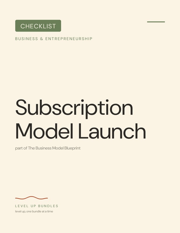 Subscription Model Launch