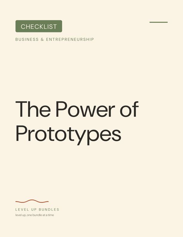 The Power of Prototypes - Checklist