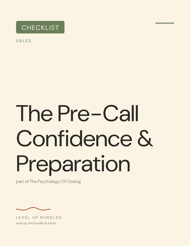 The Pre-Call Confidence & Preparation