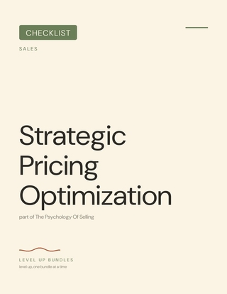 Strategic Pricing Optimization