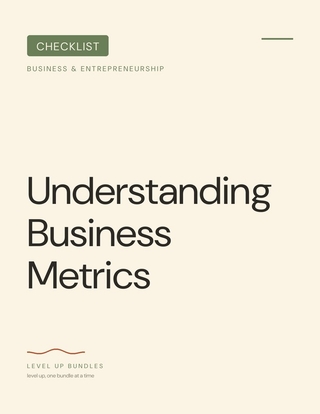 Understanding Business Metrics - Checklist