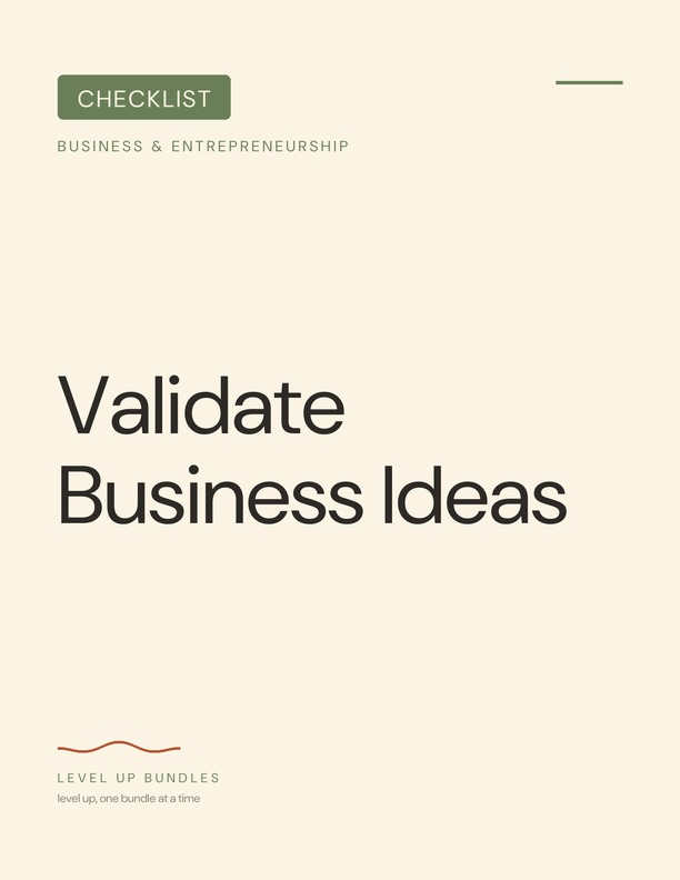 Validate Business Ideas - Checklist