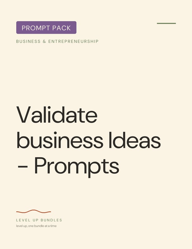 Validate business Ideas - Prompts