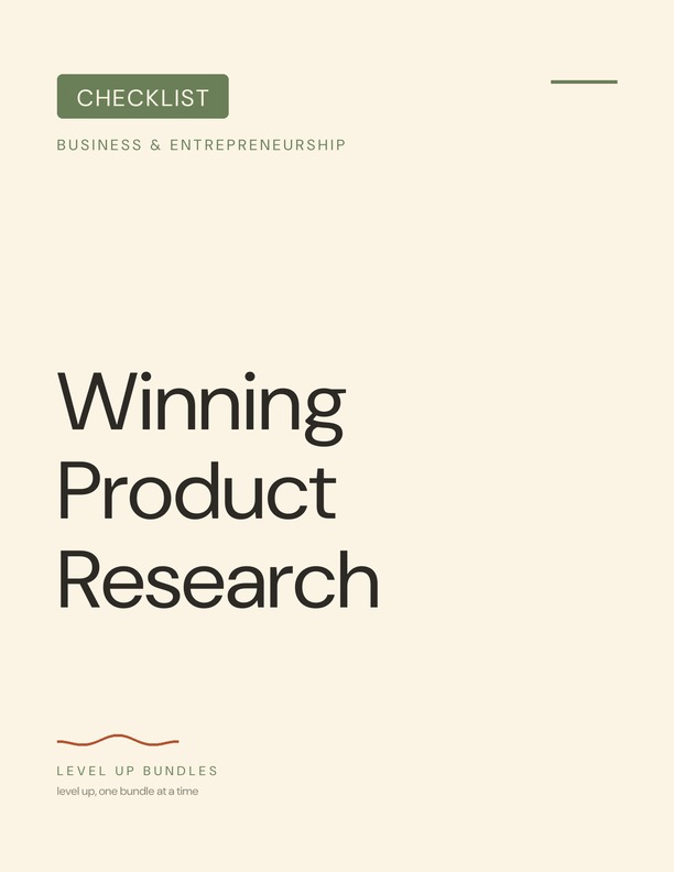 Winning Product Research - Checklist
