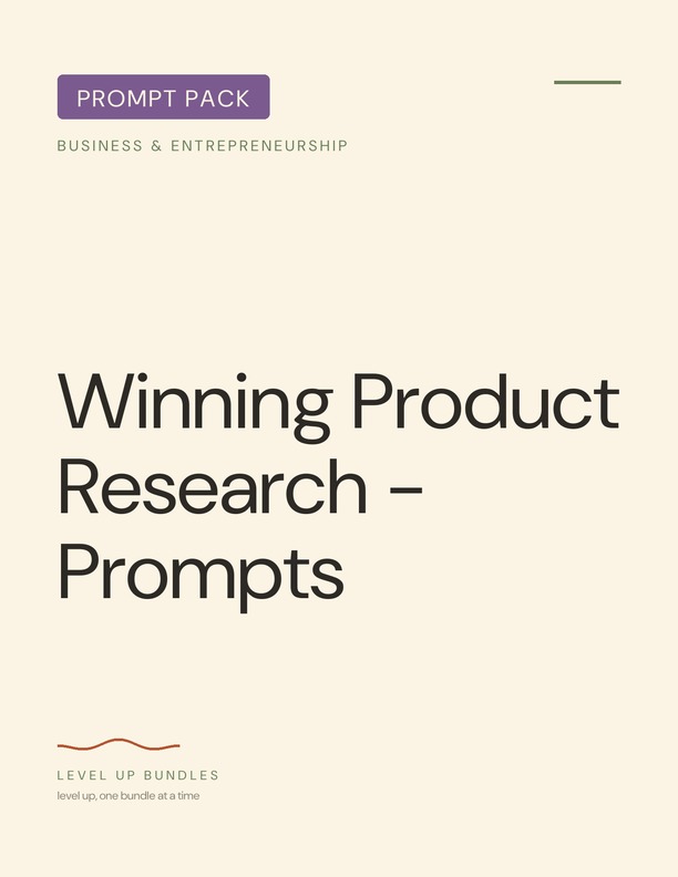 Winning Product Research - Prompts