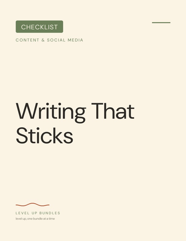 Writing That Sticks - Checklist