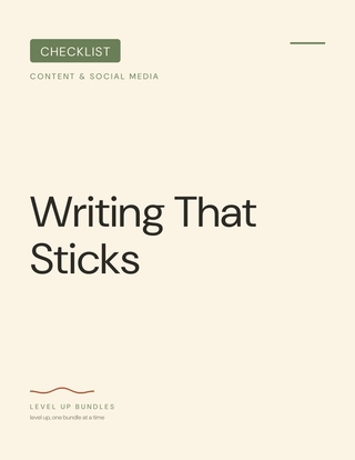 Writing That Sticks - Checklist